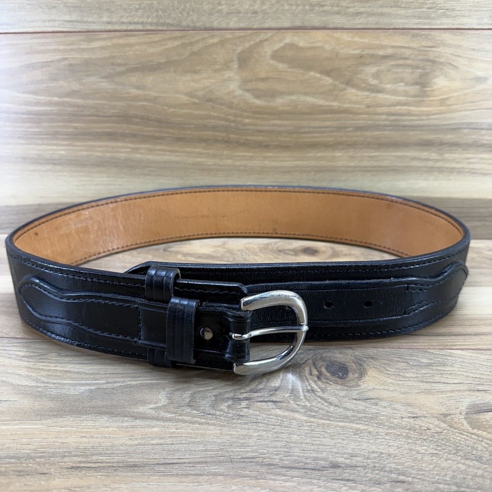DON HUME Duty Belt 32 Black‎ Leather 2.25 in Oklahoma USA Made